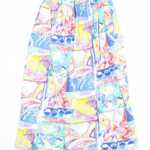 Emreco Womens Multicoloured Geometric Polyester A-Line Skirt Size 12