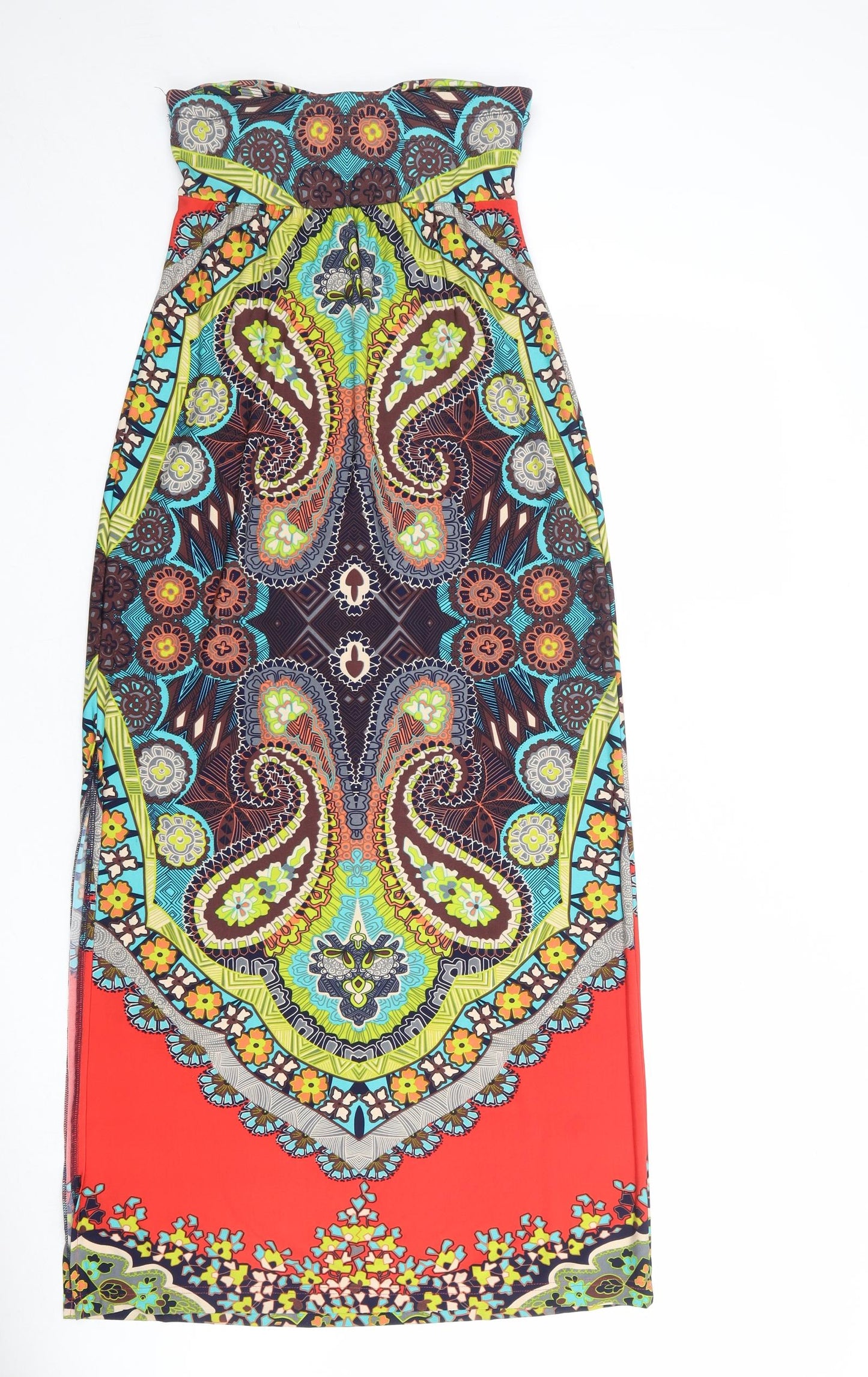 FOREVER 21 Womens Multicoloured Paisley Polyester Maxi Size S Sweetheart Pullover