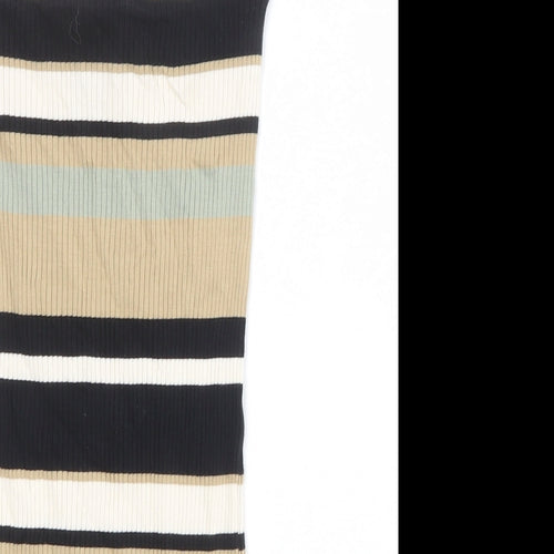 NEXT Womens Multicoloured Striped Cotton Bandage Skirt Size 6