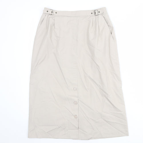 Dannimac Womens Beige Polyester A-Line Skirt Size 12 Zip