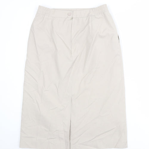 Dannimac Womens Beige Polyester A-Line Skirt Size 12 Zip