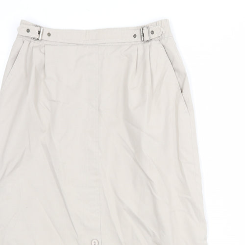 Dannimac Womens Beige Polyester A-Line Skirt Size 12 Zip