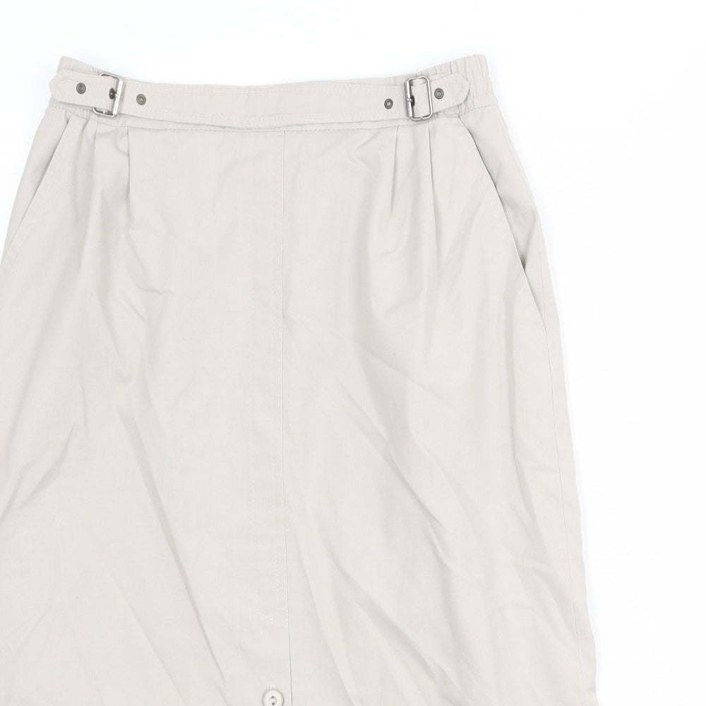 Dannimac Womens Beige Polyester A-Line Skirt Size 12 Zip