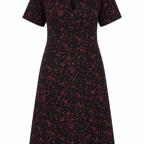 Nasty Gal Womens Black Geometric Polyester A-Line Size 8 V-Neck Zip