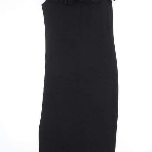 Zara Womens Black Polyester Sheath Size M Off the Shoulder Pullover