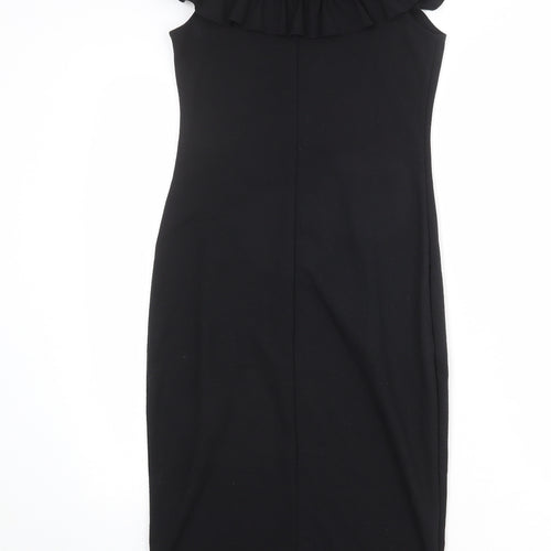 Zara Womens Black Polyester Sheath Size M Off the Shoulder Pullover