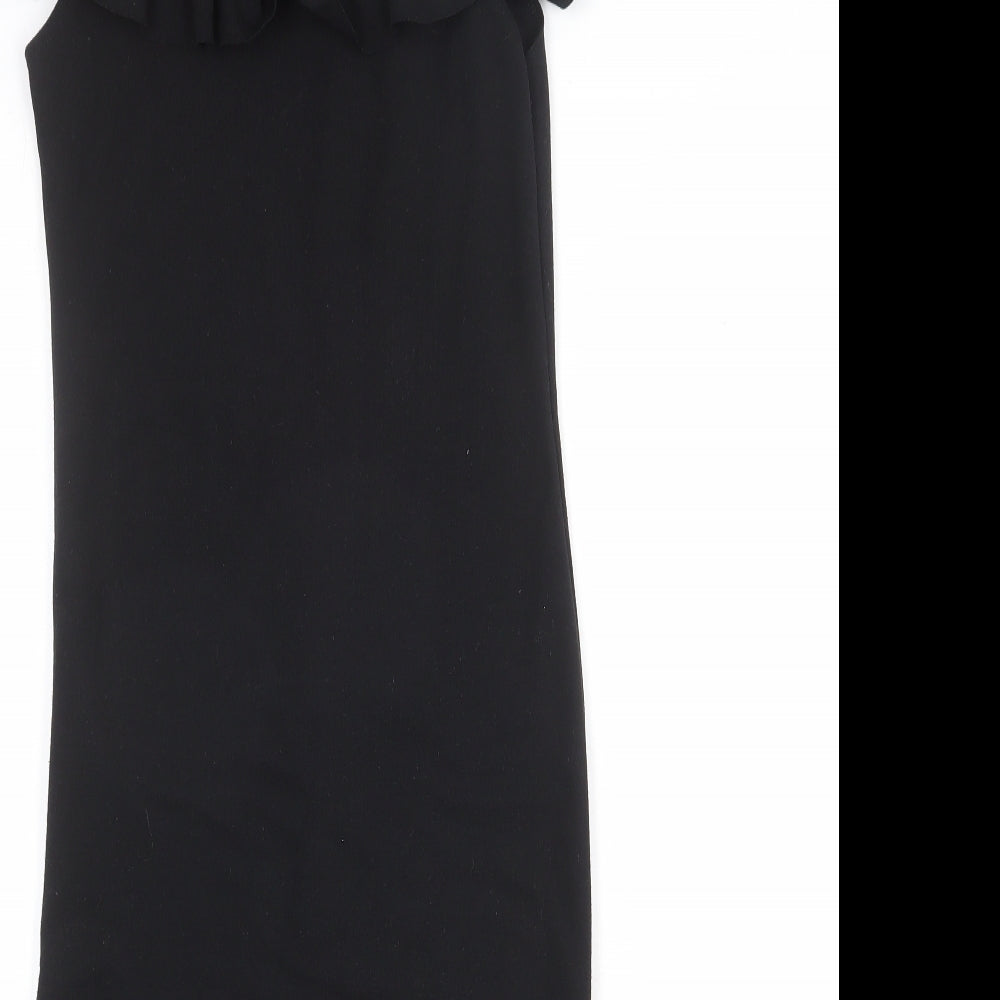 Zara Womens Black Polyester Sheath Size M Off the Shoulder Pullover