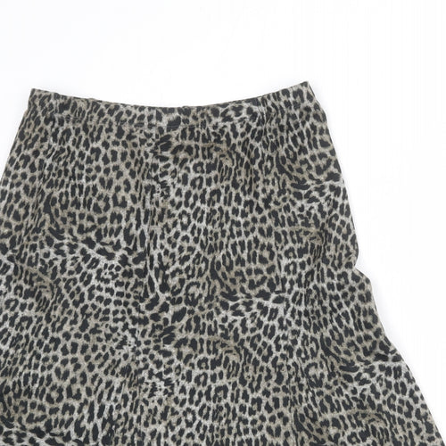 M&Co Womens Multicoloured Animal Print Polyester Swing Skirt Size 10 - Leopard pattern
