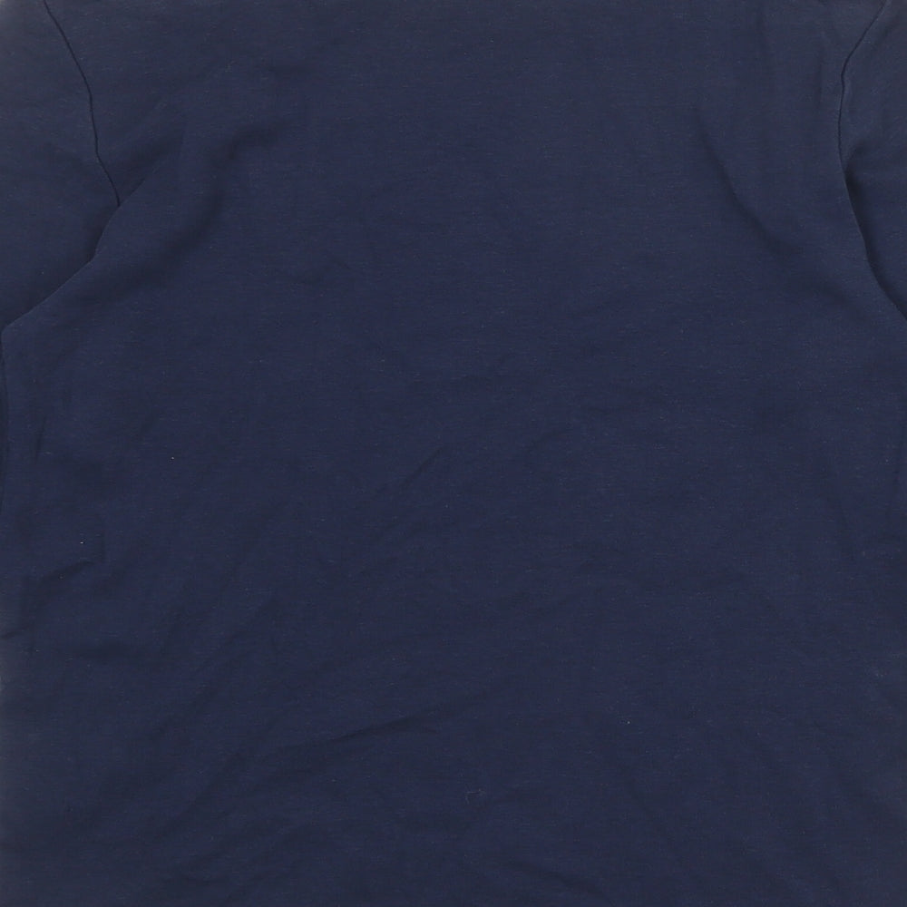 Cotton Traders Womens Blue 100% Cotton Basic T-Shirt Size 14 Boat Neck