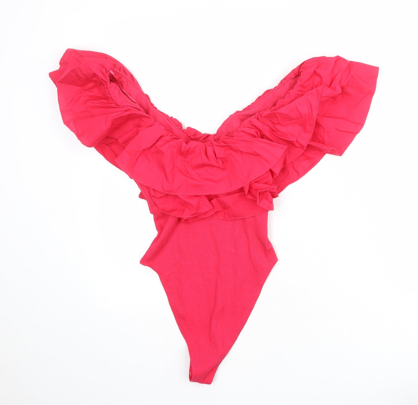 Zara Womens Pink Cotton Bodysuit One-Piece Size M Snap