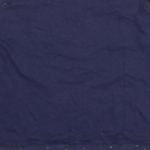 Marks and Spencer Womens Blue Geometric Viscose Basic Blouse Size 16 Round Neck
