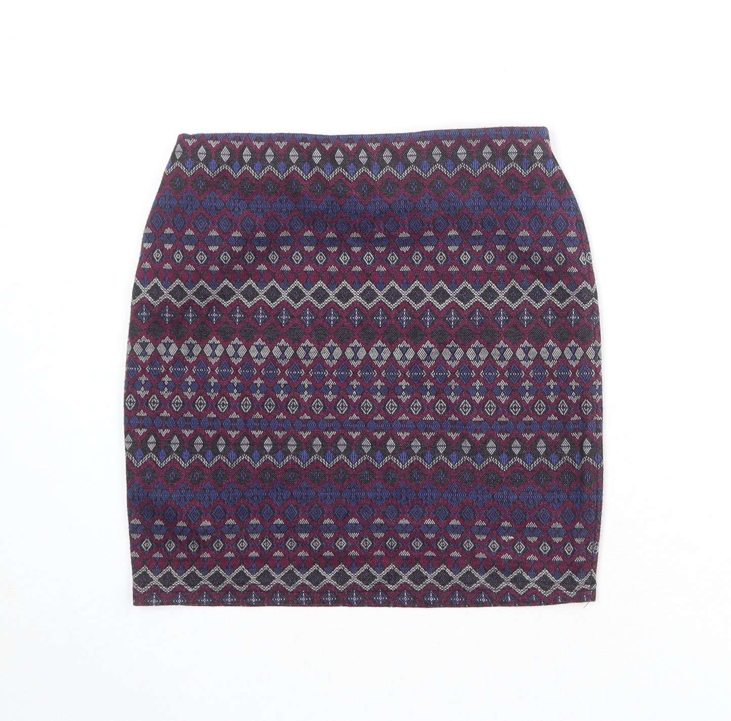 New Look Womens Multicoloured Geometric Polyester Bandage Skirt Size 10