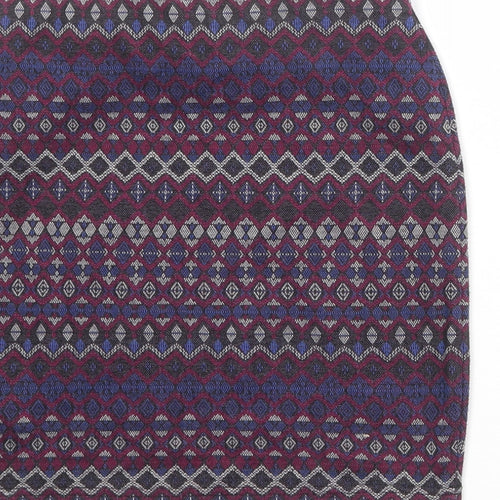 New Look Womens Multicoloured Geometric Polyester Bandage Skirt Size 10