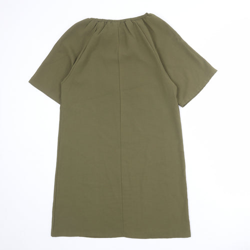 Boohoo Womens Green Polyester A-Line Size 6 Boat Neck Pullover