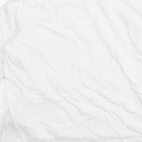 Jasper Conran Girls White Geometric 100% Cotton Basic T-Shirt Size 11-12 Years Round Neck Pullover - Horses Print