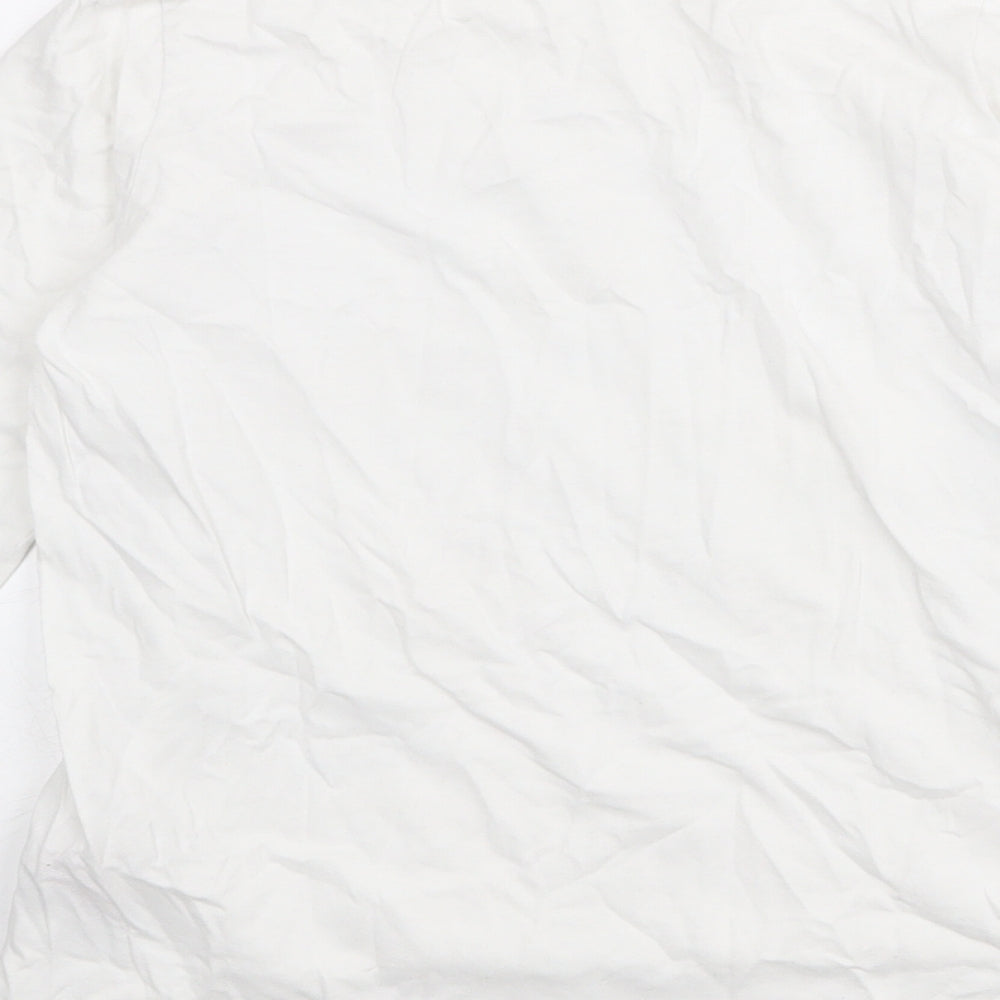 Jasper Conran Girls White Geometric 100% Cotton Basic T-Shirt Size 11-12 Years Round Neck Pullover - Horses Print