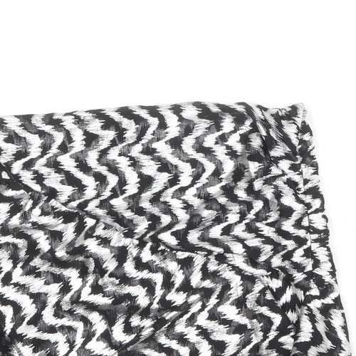 Zara Womens Silver Geometric Polyester A-Line Skirt Size XS Zip