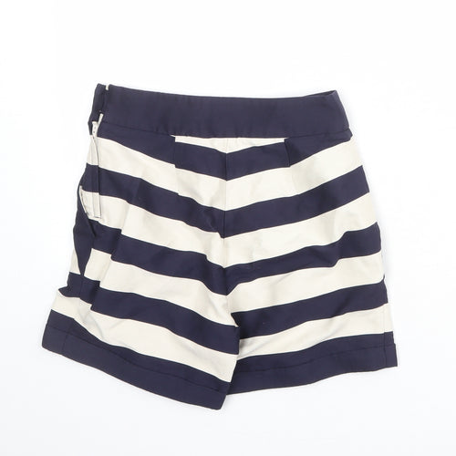 H&M Womens Blue Striped Polyester Sailor Shorts Size 4 Regular Zip