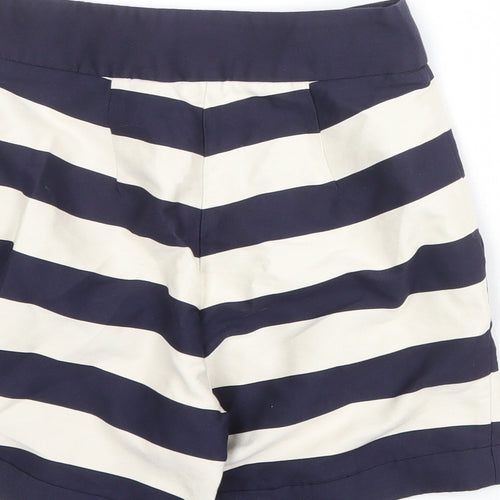H&M Womens Blue Striped Polyester Sailor Shorts Size 4 Regular Zip