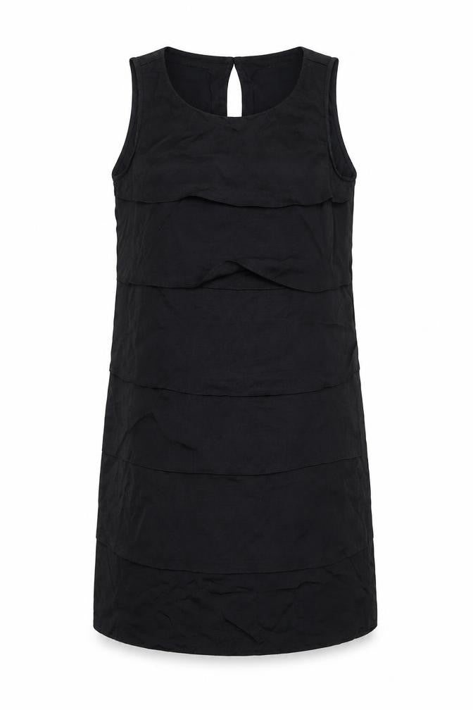 Mango Womens Black Polyester Shift Size M Round Neck Button