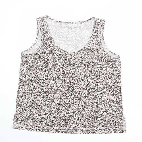 Debenhams Womens Multicoloured Geometric 100% Cotton Basic Tank Size 18 Scoop Neck