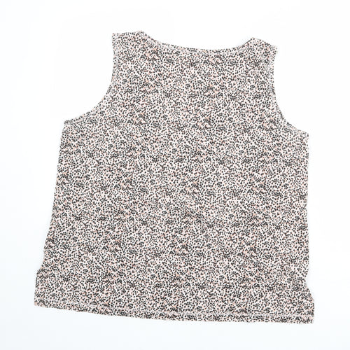 Debenhams Womens Multicoloured Geometric 100% Cotton Basic Tank Size 18 Scoop Neck