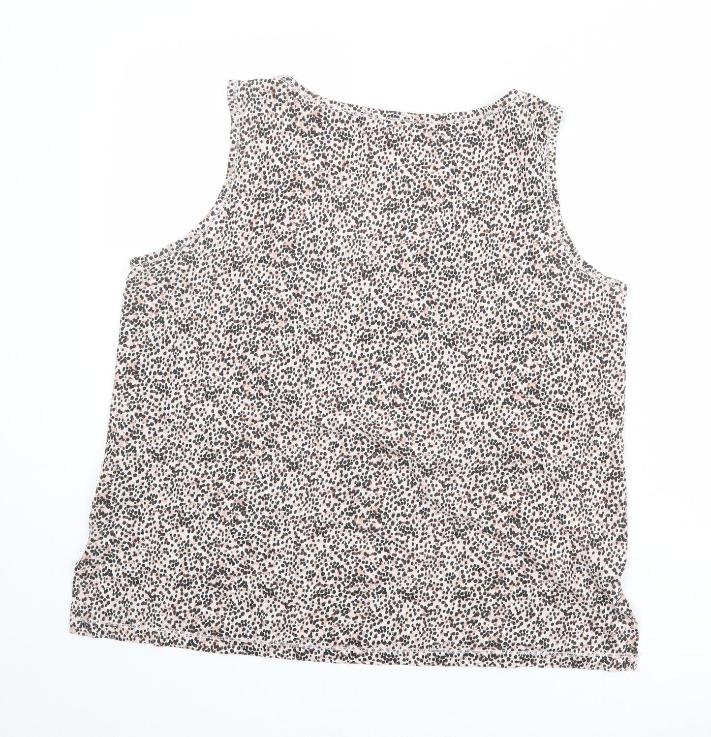 Debenhams Womens Multicoloured Geometric 100% Cotton Basic Tank Size 18 Scoop Neck
