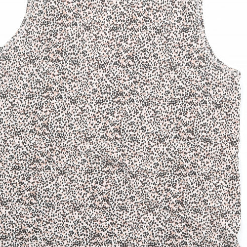 Debenhams Womens Multicoloured Geometric 100% Cotton Basic Tank Size 18 Scoop Neck