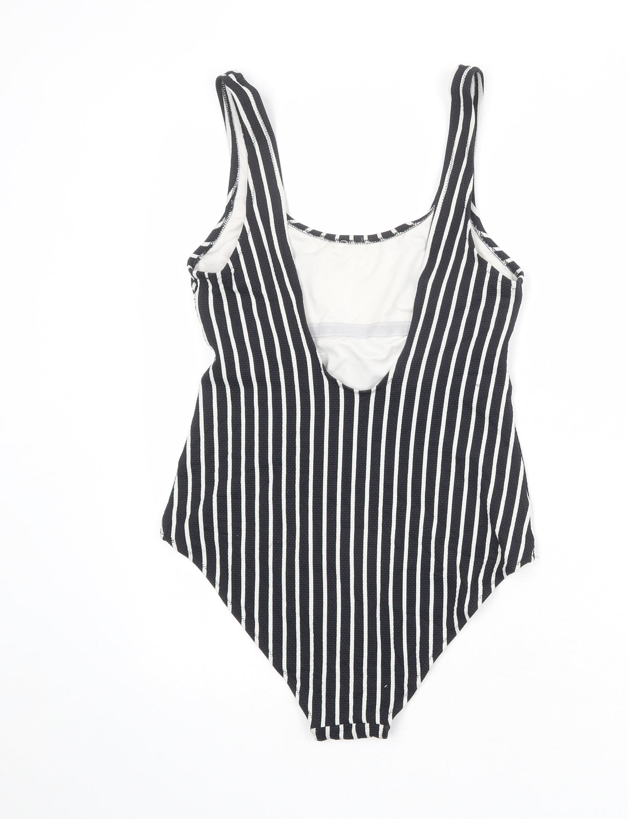 H&M Womens Black Striped Polyamide One Piece Size 12