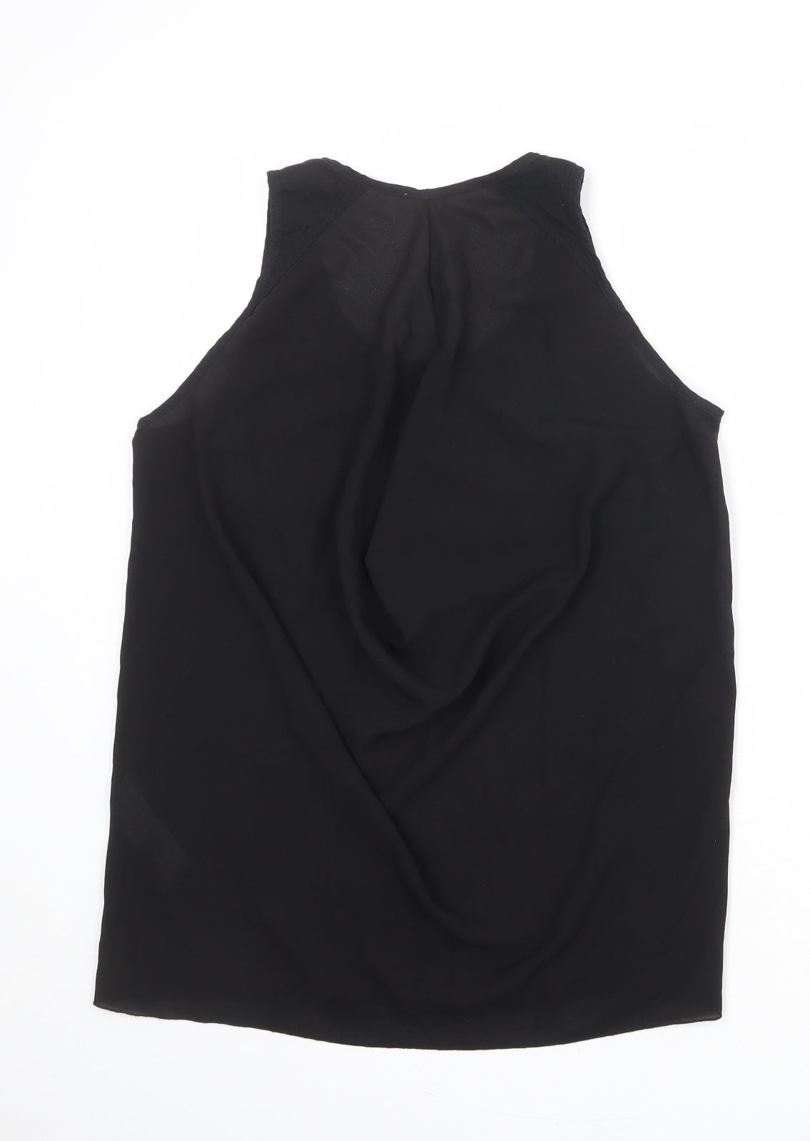 Zara Womens Black Cotton Basic Tank Size M Scoop Neck