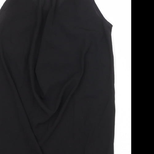 Zara Womens Black Cotton Basic Tank Size M Scoop Neck