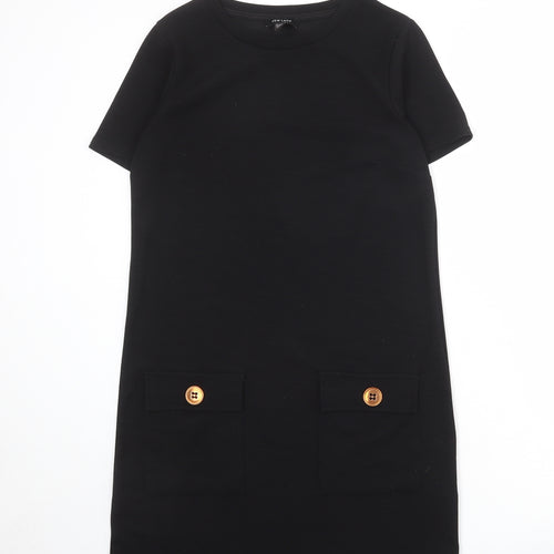 New Look Womens Black Polyester Shift Size 10 Round Neck Pullover