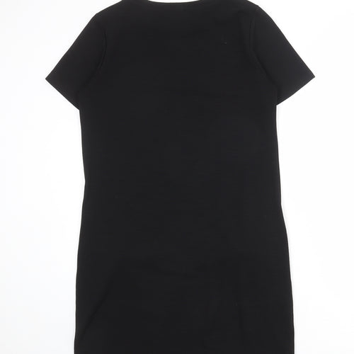 New Look Womens Black Polyester Shift Size 10 Round Neck Pullover
