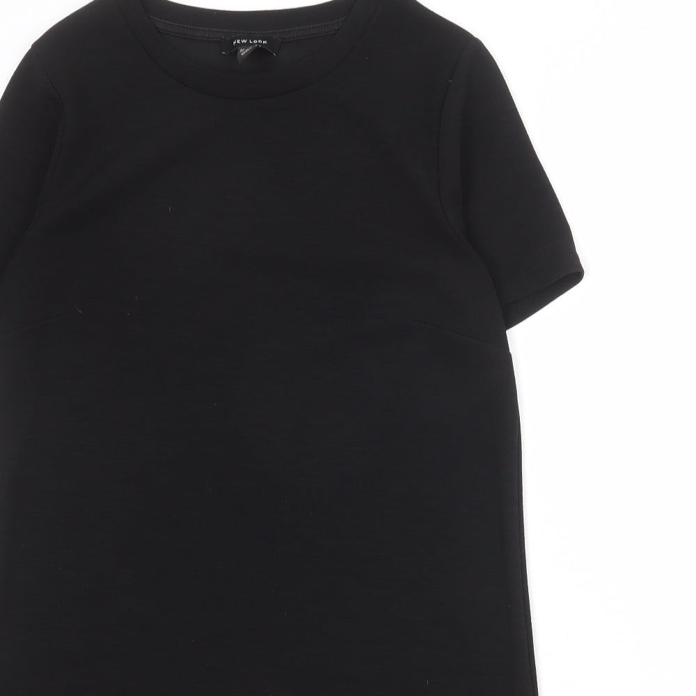 New Look Womens Black Polyester Shift Size 10 Round Neck Pullover