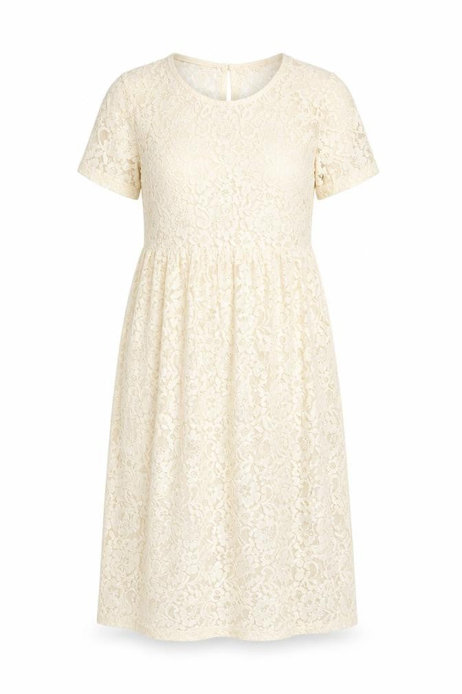 Miss Selfridge Womens Ivory Geometric Cotton A-Line Size 10 Round Neck Button