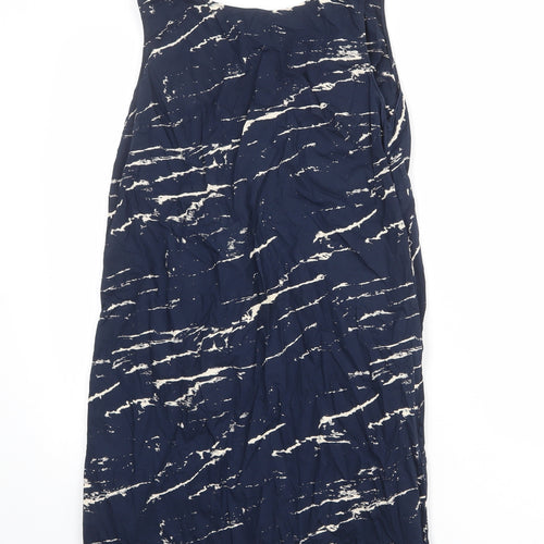 Gap Womens Blue Geometric 100% Cotton Shift Size S Round Neck Pullover - Twist Detail on Back