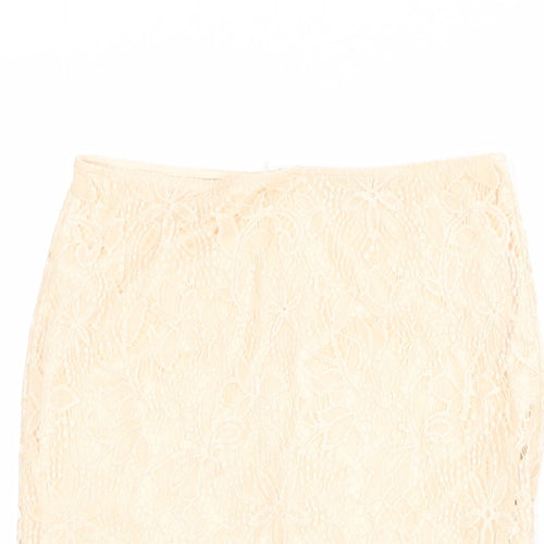 Missguided Womens Pink Geometric Polyester A-Line Skirt Size 10 Zip