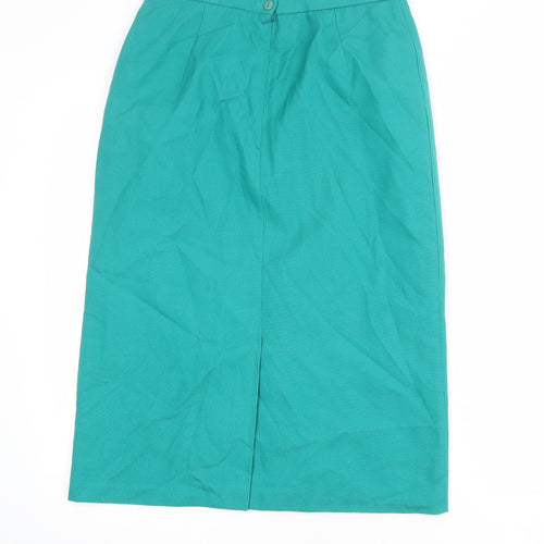 Compliments Womens Green Polyester Straight & Pencil Skirt Size 12 Zip