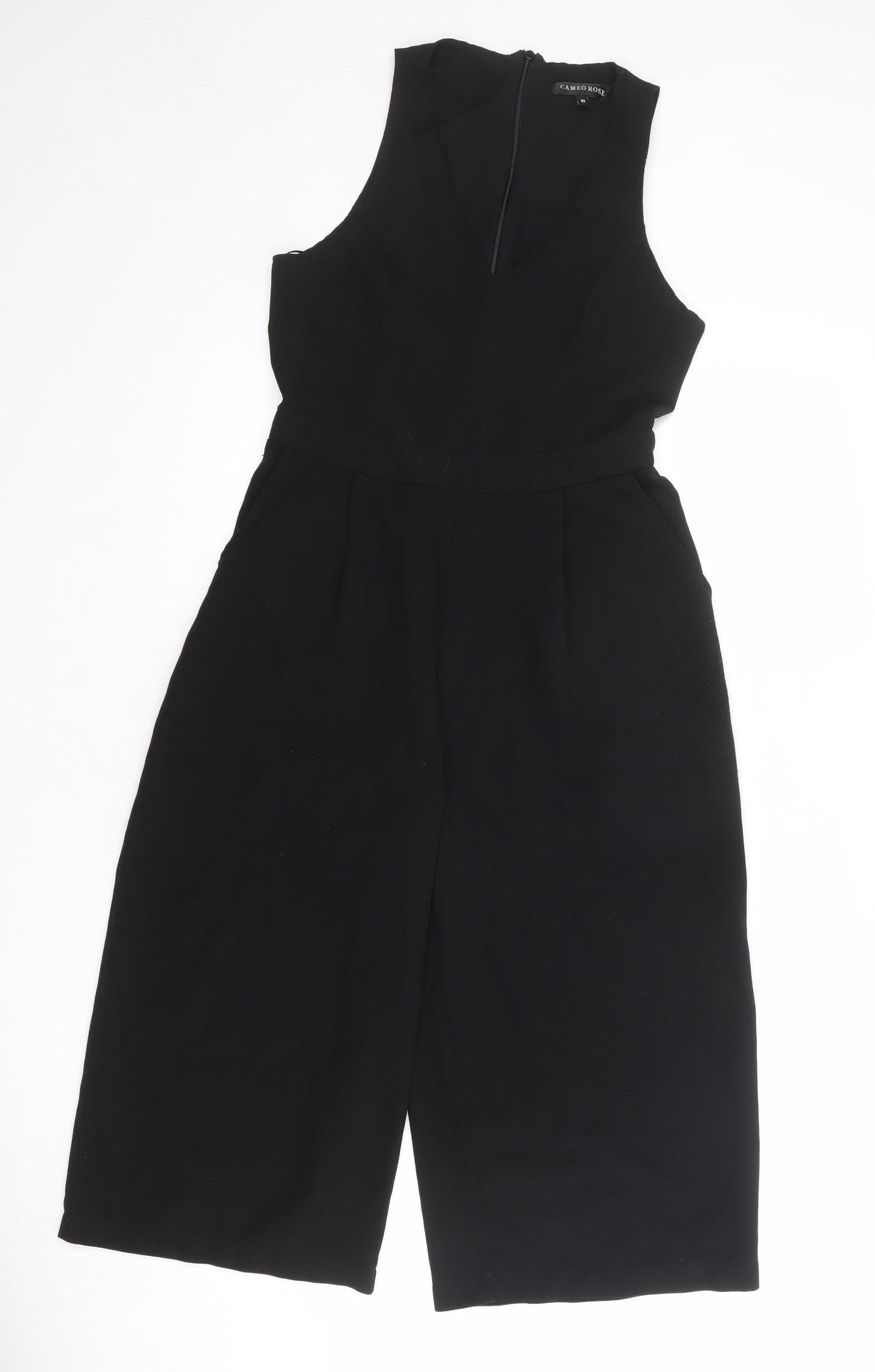 Cameo Rose Womens Black Polyester Jumpsuit One-Piece Size 10 Zip