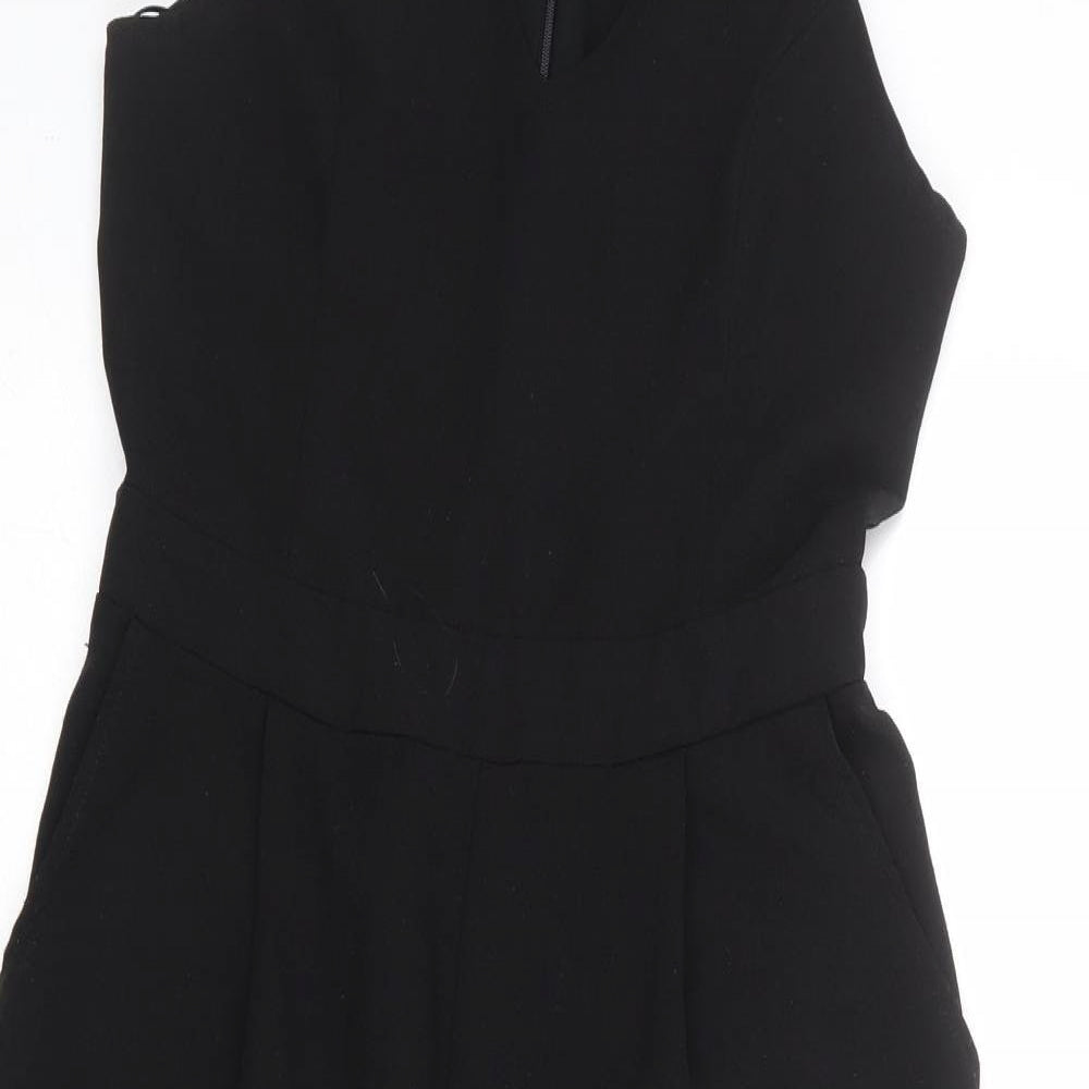 Cameo Rose Womens Black Polyester Jumpsuit One-Piece Size 10 Zip