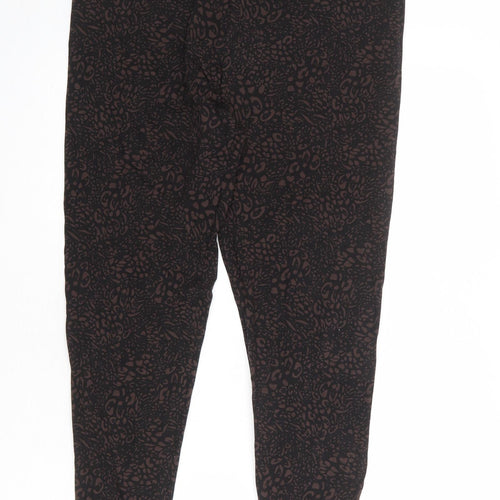 Marks and Spencer Womens Black Geometric Cotton Jogger Leggings Size 18