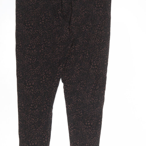 Marks and Spencer Womens Black Geometric Cotton Jogger Leggings Size 18
