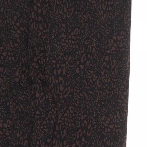 Marks and Spencer Womens Black Geometric Cotton Jogger Leggings Size 18