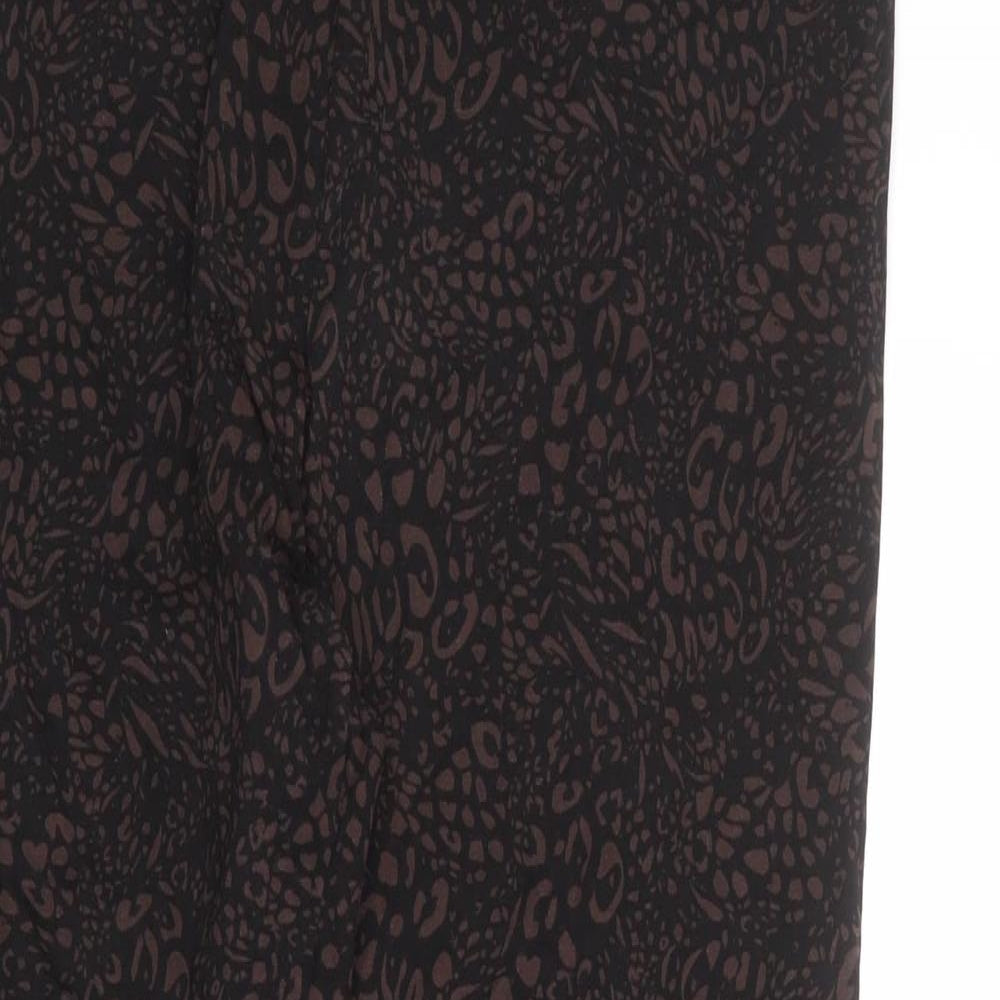 Marks and Spencer Womens Black Geometric Cotton Jogger Leggings Size 18