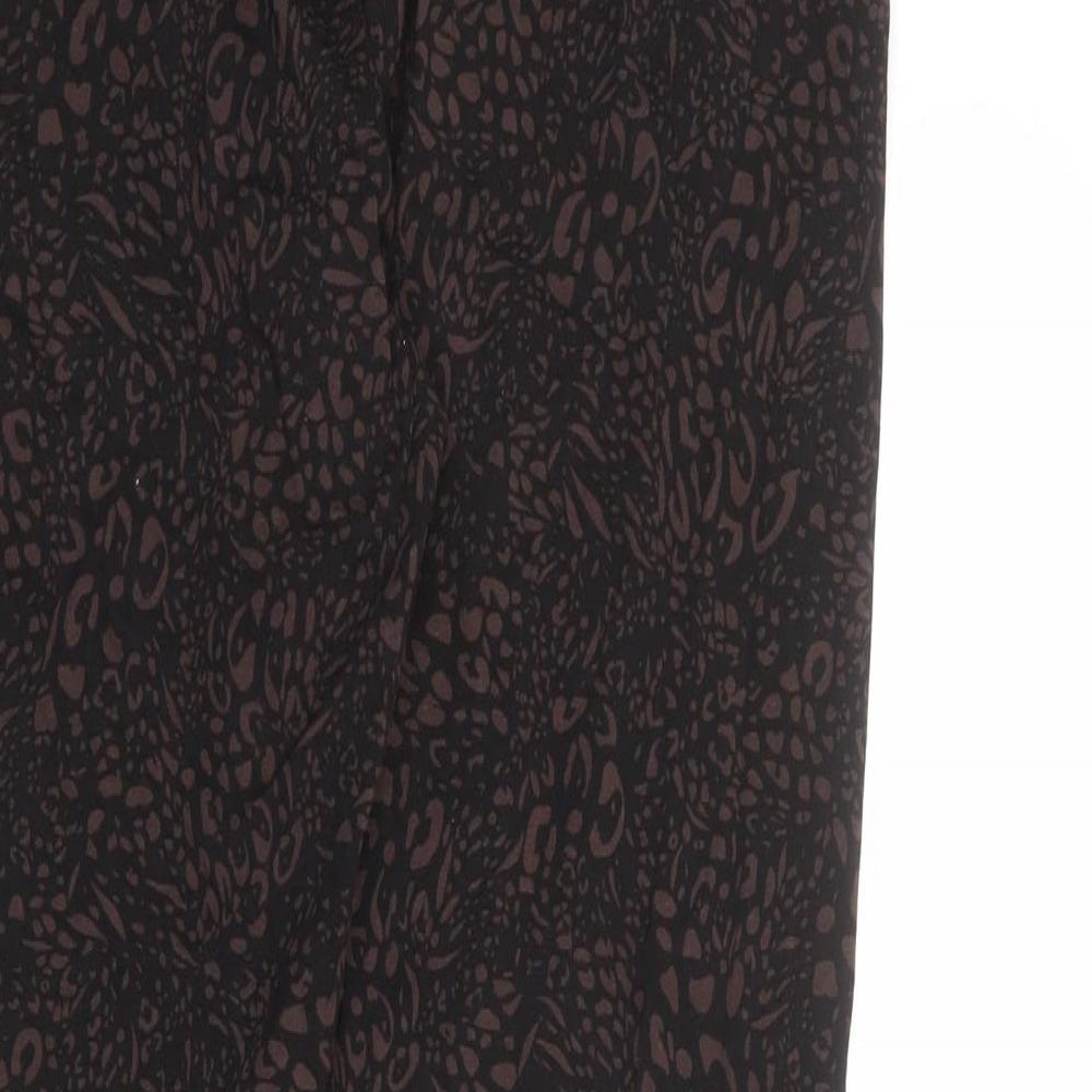 Marks and Spencer Womens Black Geometric Cotton Jogger Leggings Size 18