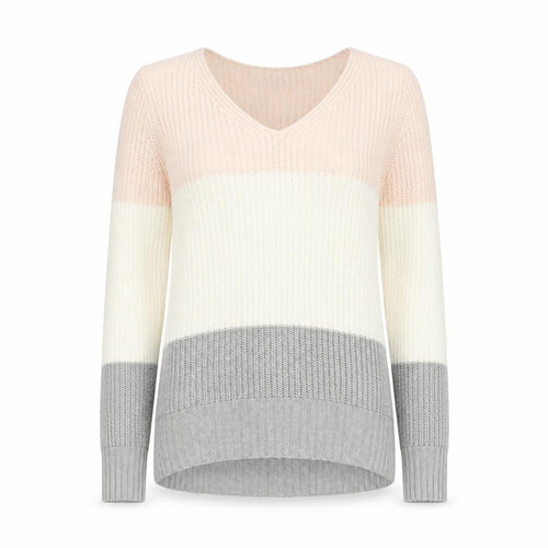 TALLY WEiJL Womens Multicoloured V-Neck Striped Acrylic Pullover Jumper Size XS