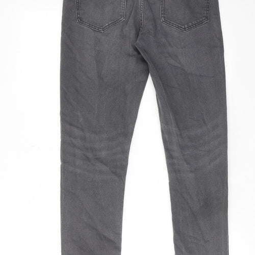 NEXT Boys Grey Cotton Skinny Jeans Size 16 Years Regular Zip