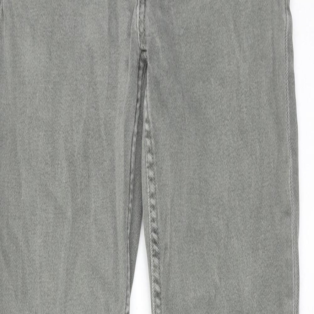Zara Boys Green Cotton Straight Jeans Size 13-14 Years Regular Zip