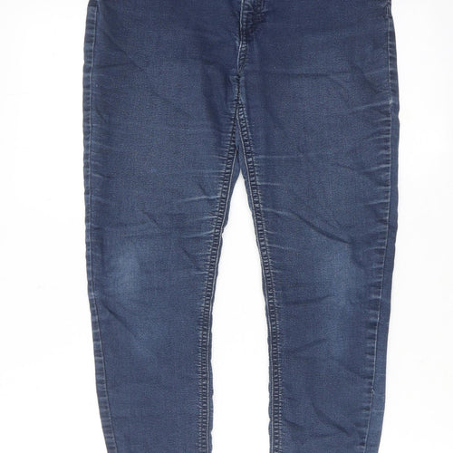 Marks and Spencer Womens Blue Cotton Skinny Jeans Size 10 Regular Zip