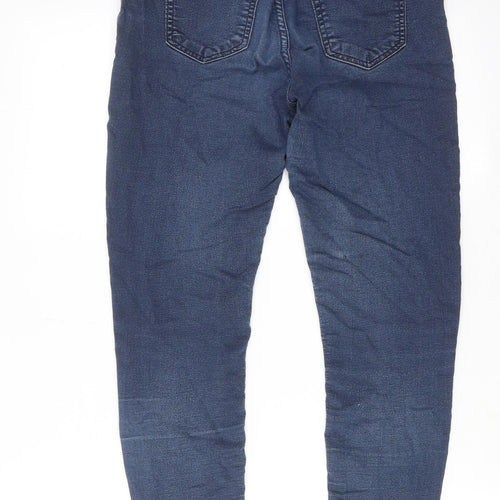Marks and Spencer Womens Blue Cotton Skinny Jeans Size 10 Regular Zip